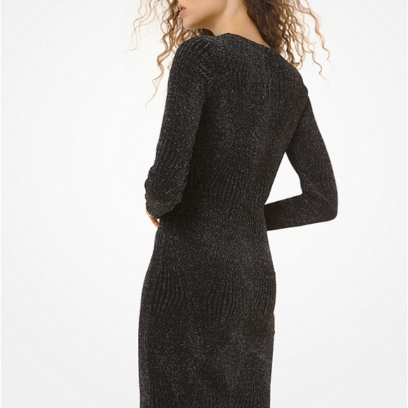 Michael Kors Metallic Knit Twist-Front Dress - Picture 2 of 2